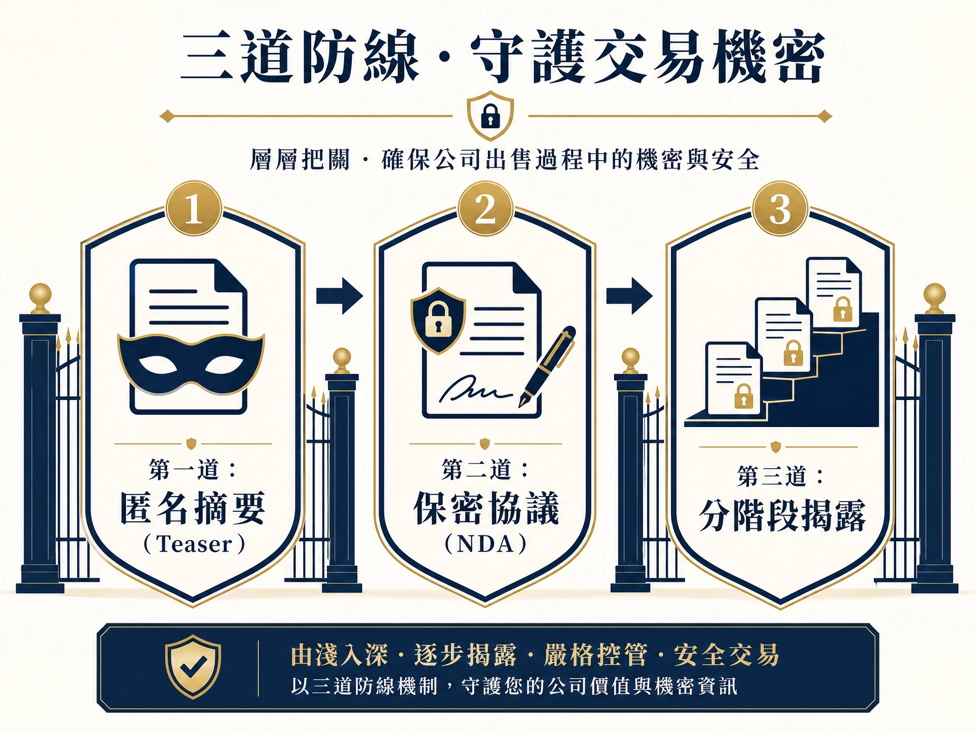匿名賣公司的三道保密防線:匿名摘要、保密協議、分階段揭露