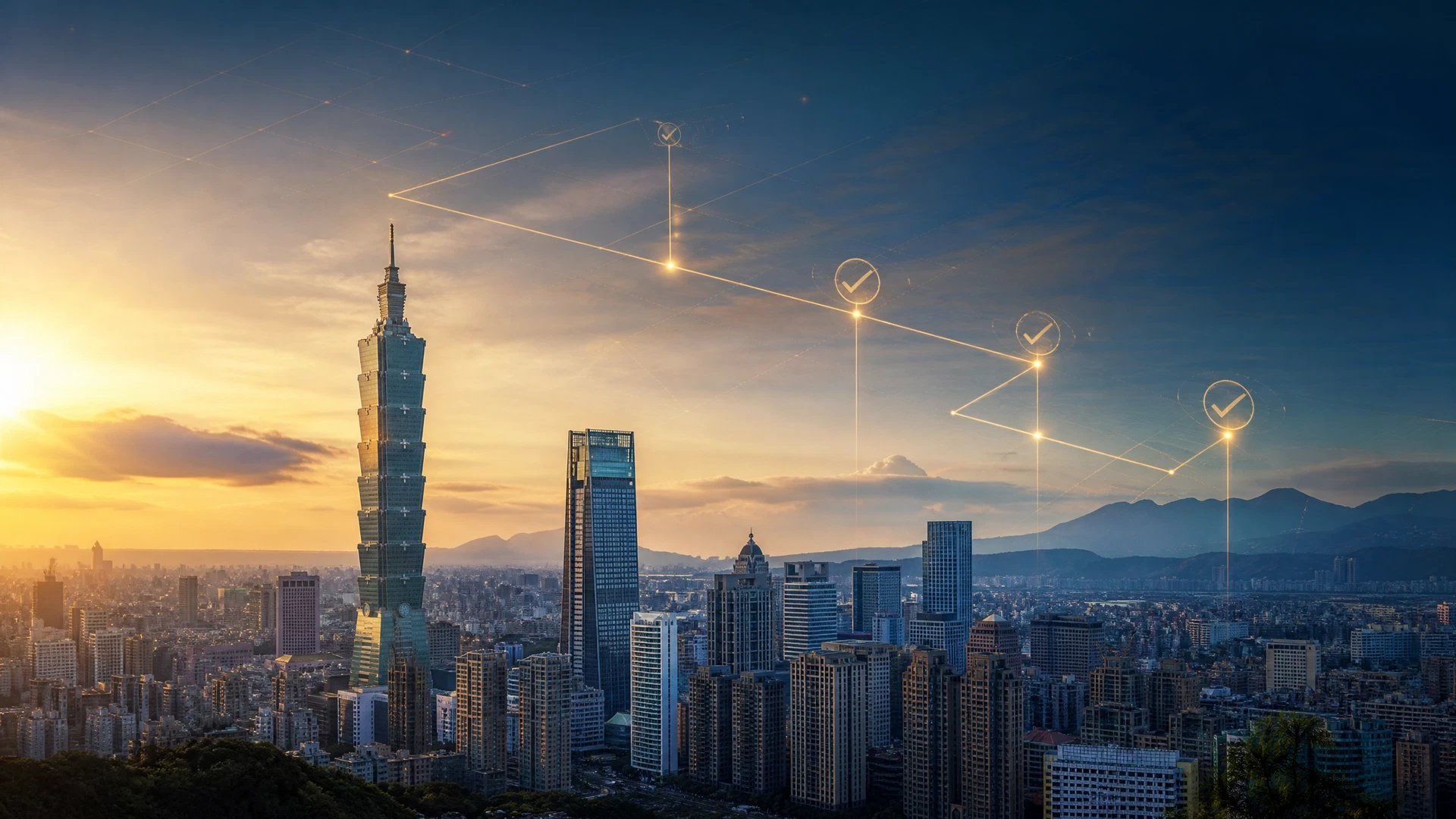 Taipei skyline with Taipei 101 representing Taiwan M&A regulatory pathway
